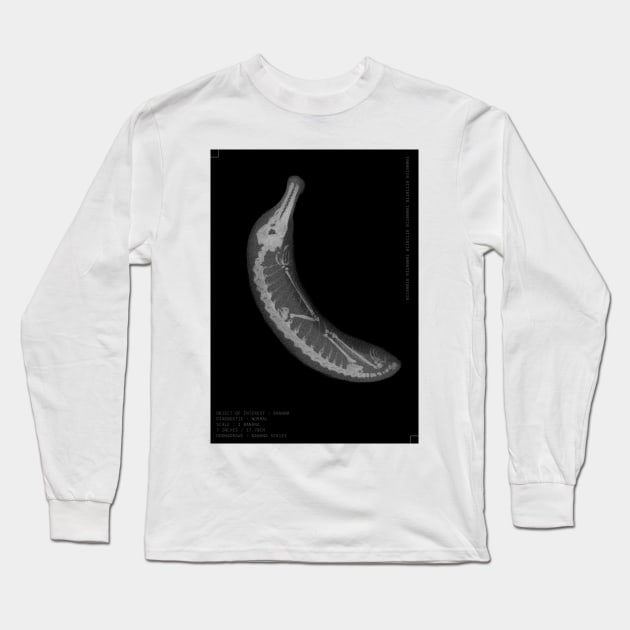 Banana X-ray (WITH text) Long Sleeve T-Shirt by DoonaDraws